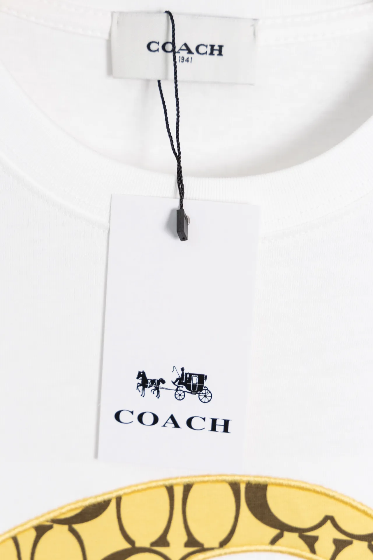 X 013 COACH𦸅Chi 25ss New Arrival T-shirt, embroidery craft brand logo Classic design, highly customized, double gauze pure cotton fabric, soft fabric, fashionable Versatile, Same Style for men and women. Color: Black, White Size: S～XXL Request a copy